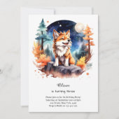 Wolf verjaardagsuitnodiging kaart (Voorkant)