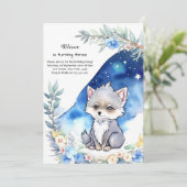 Wolf verjaardagsuitnodiging kaart (Staand voorkant)