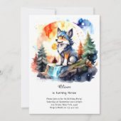 Wolf verjaardagsuitnodiging kaart (Voorkant)