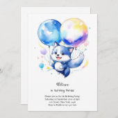 Wolf verjaardagsuitnodiging kaart (Voorkant / Achterkant)