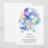 Wolf Verjaardagsuitnodiging Kaart (Voorkant / Achterkant)