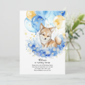 Wolf verjaardagsuitnodiging kaart (Staand voorkant)