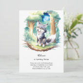 Wolf verjaardagsuitnodiging kaart (Staand voorkant)