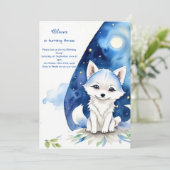 Wolf verjaardagsuitnodiging kaart (Staand voorkant)