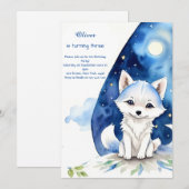 Wolf verjaardagsuitnodiging kaart (Voorkant / Achterkant)