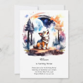 Wolf verjaardagsuitnodiging kaart (Voorkant)