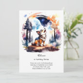 Wolf verjaardagsuitnodiging kaart (Staand voorkant)