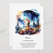 Wolf verjaardagsuitnodiging kaart (Voorkant / Achterkant)