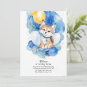 Wolf verjaardagsuitnodiging kaart (Staand voorkant)