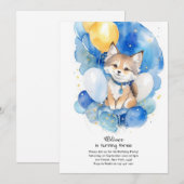 Wolf verjaardagsuitnodiging kaart (Voorkant / Achterkant)