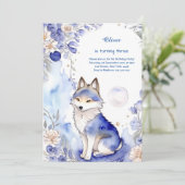 Wolf verjaardagsuitnodiging kaart (Staand voorkant)