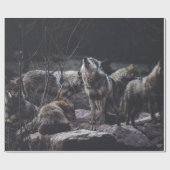 WOLF VERPAKKING OP ROCK FORMATIE CADEAUPAPIER (Vlak)