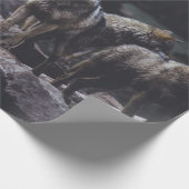 WOLF VERPAKKING OP ROCK FORMATIE CADEAUPAPIER (Hoek)
