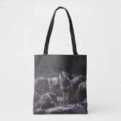 WOLF VERPAKKING OP ROCK FORMATIE TOTE BAG (Voorkant)