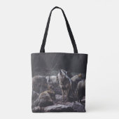 WOLF VERPAKKING OP ROCK FORMATIE TOTE BAG (Achterkant)