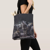 WOLF VERPAKKING OP ROCK FORMATIE TOTE BAG (Dichtbij)