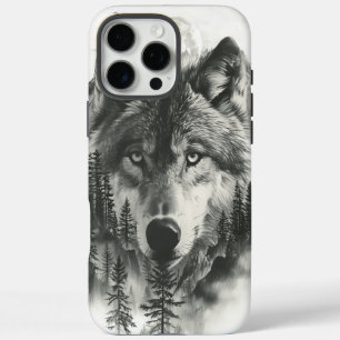 Wolf verschijnt in de mistige bergen van de dagera iPhone 16 pro max hoesje