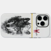 Wolf versmelt met maanverlichte bosscène Case-Mate iPhone case (Achterkant (horizontaal))
