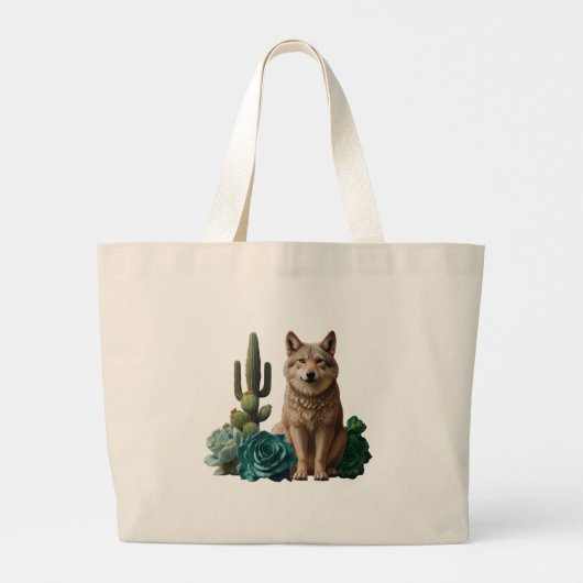 Wolf Vier: Grote Tote Bag (Achterkant)