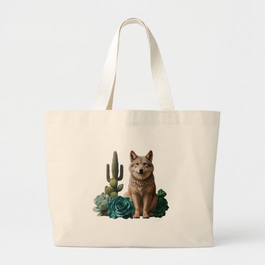 Wolf Vier: Grote Tote Bag (Voorkant)