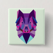 Wolf Vierkante Button 5,1 Cm (Voorkant)