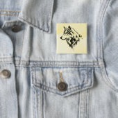 Wolf Vierkante Button 5,1 Cm (In situ)
