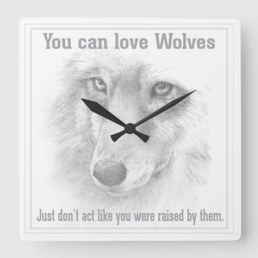 Wolf vierkante klok (Voorkant)