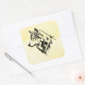 Wolf Vierkante Sticker (Envelop)