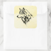 Wolf Vierkante Sticker (Tas)