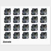 Wolf Vierkante Sticker (Vel)
