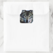 Wolf Vierkante Sticker (Tas)