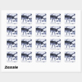 Wolf Vierkante Sticker (Vel)