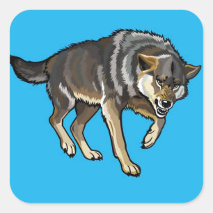 wolf vierkante sticker