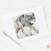 Wolf Vierkante Sticker (Envelop)