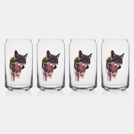 Wolf Vijf Blikvorm Glas (Voorkant)