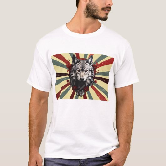 wolf vintage custom retro design t-shirt (Voorkant)