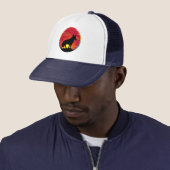 Wolf Vintage Zonsondergang Trucker Pet (In situ)