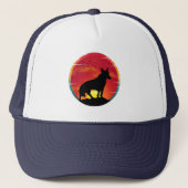 Wolf Vintage Zonsondergang Trucker Pet (Voorkant)