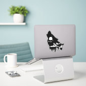 Wolf Vinyl Sticker. Sticker (Laptop op bureau)