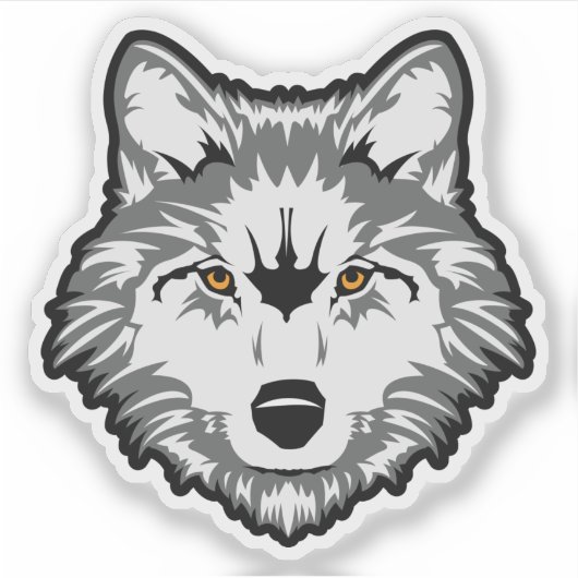 Wolf vinylSticker, op maat gesneden Sticker (Voorkant)