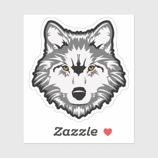Wolf vinylSticker, op maat gesneden Sticker (Vel)