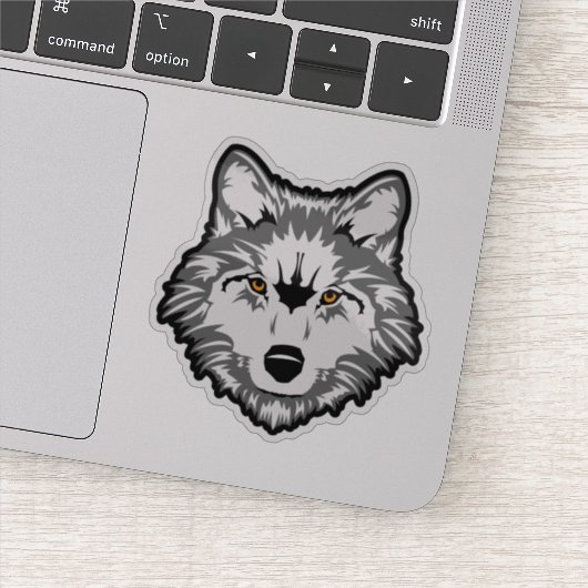Wolf vinylSticker, op maat gesneden Sticker (Detail)