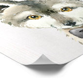 Wolf vlinderdas bos kinderkamer kunstprint poster (Hoek)