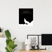 Wolf Vollemaansnacht Motiverend Mut Poster (Thuiskantoor)