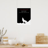 Wolf Vollemaansnacht Motiverend Mut Poster (Keuken)
