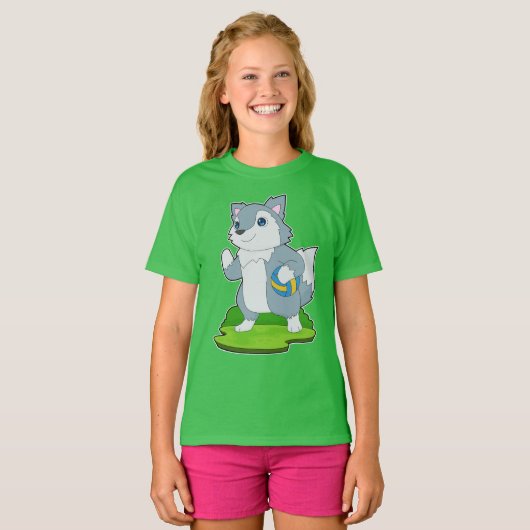 Wolf Volleybal speler T-shirt (Voorkant volledig)
