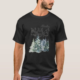 Wolf voor Alaska vakantie T-shirt