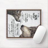 Wolf voor mijn zoon vergeet nooit je vader cadeau  muismat (Met muis)