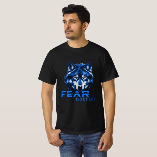 Wolf vreest niets t-shirt (Voorkant volledig)