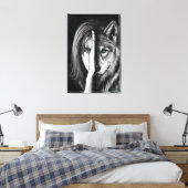Wolf Vrouw - Emotie Canvasprint - Schilderkunst Canvas Afdruk (Insitu (Slaapkamer))